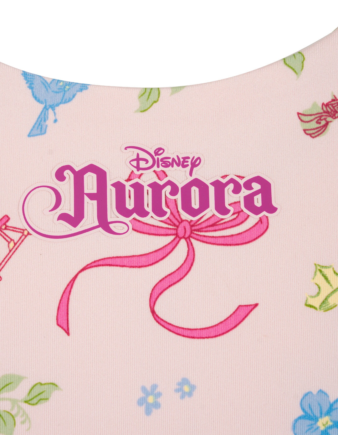 Disney Sleeping Beauty Aurora Women's Athletic Cropped Sports Bra Soft Pink