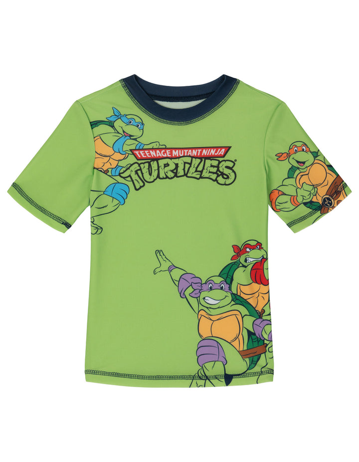 Teenage Mutant Ninja Turtles 2-Piece Rash Guard and Swim Trunks Set Navy Green