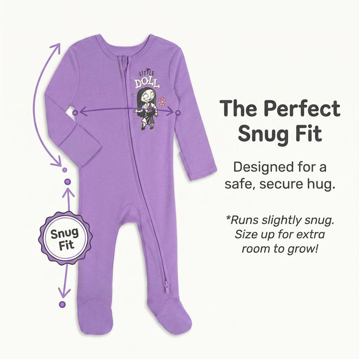Nightmare Before Christmas 2-Pack Footed Sleep N' Play Jack Sally Purple