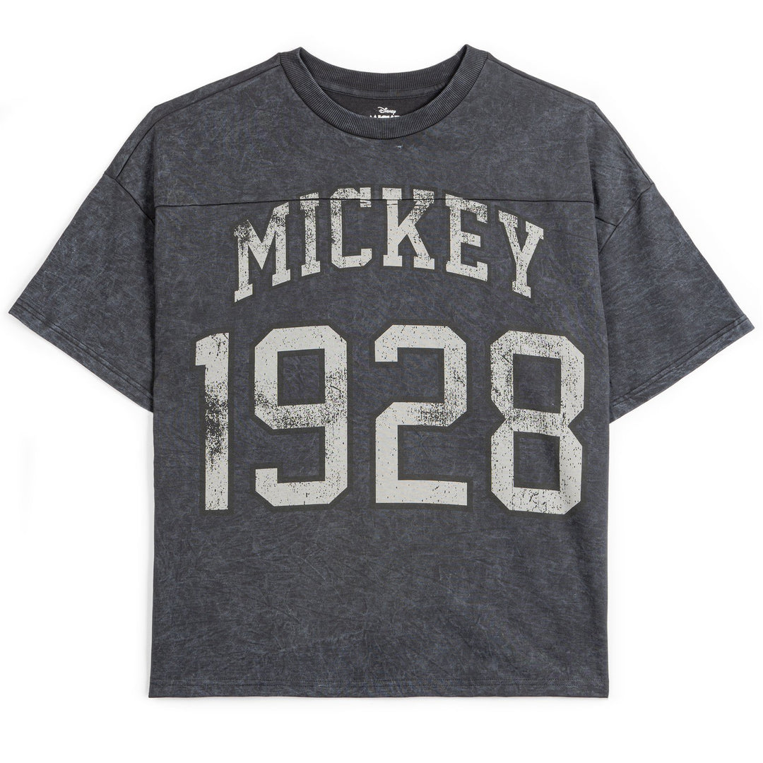Disney Mickey Mouse Men's Football T-Shirt Washed Black