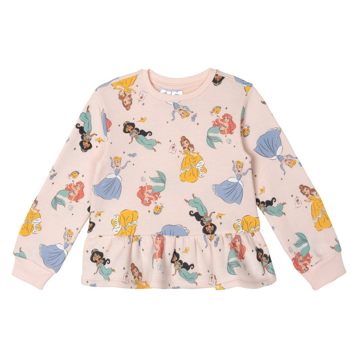 Disney Princess Girls' Fleece Sweatshirt and Pants Set Mauve Pink