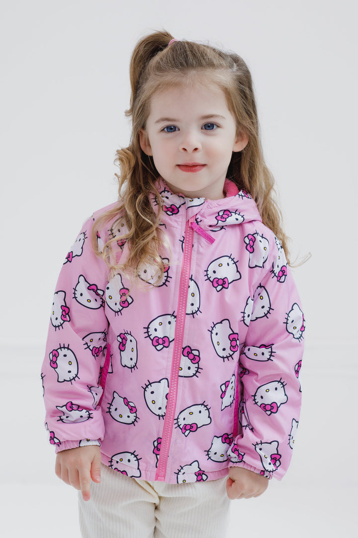 Hello Kitty Girls' Hooded Rain Jacket Pink