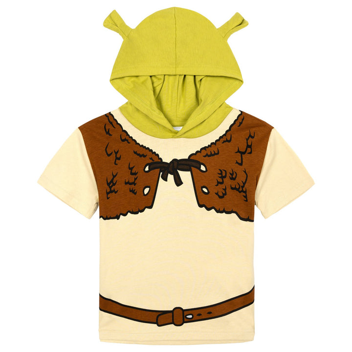 Shrek Cosplay Hooded T-Shirt Green Tan