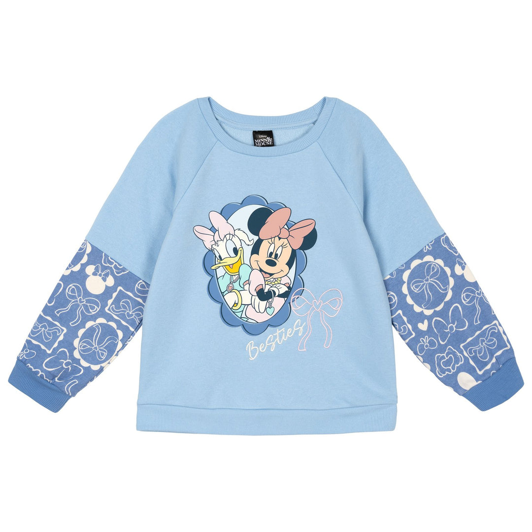 Minnie Mouse Girls' Fleece Sweatshirt and Tulle Leggings Set Daisy Blue