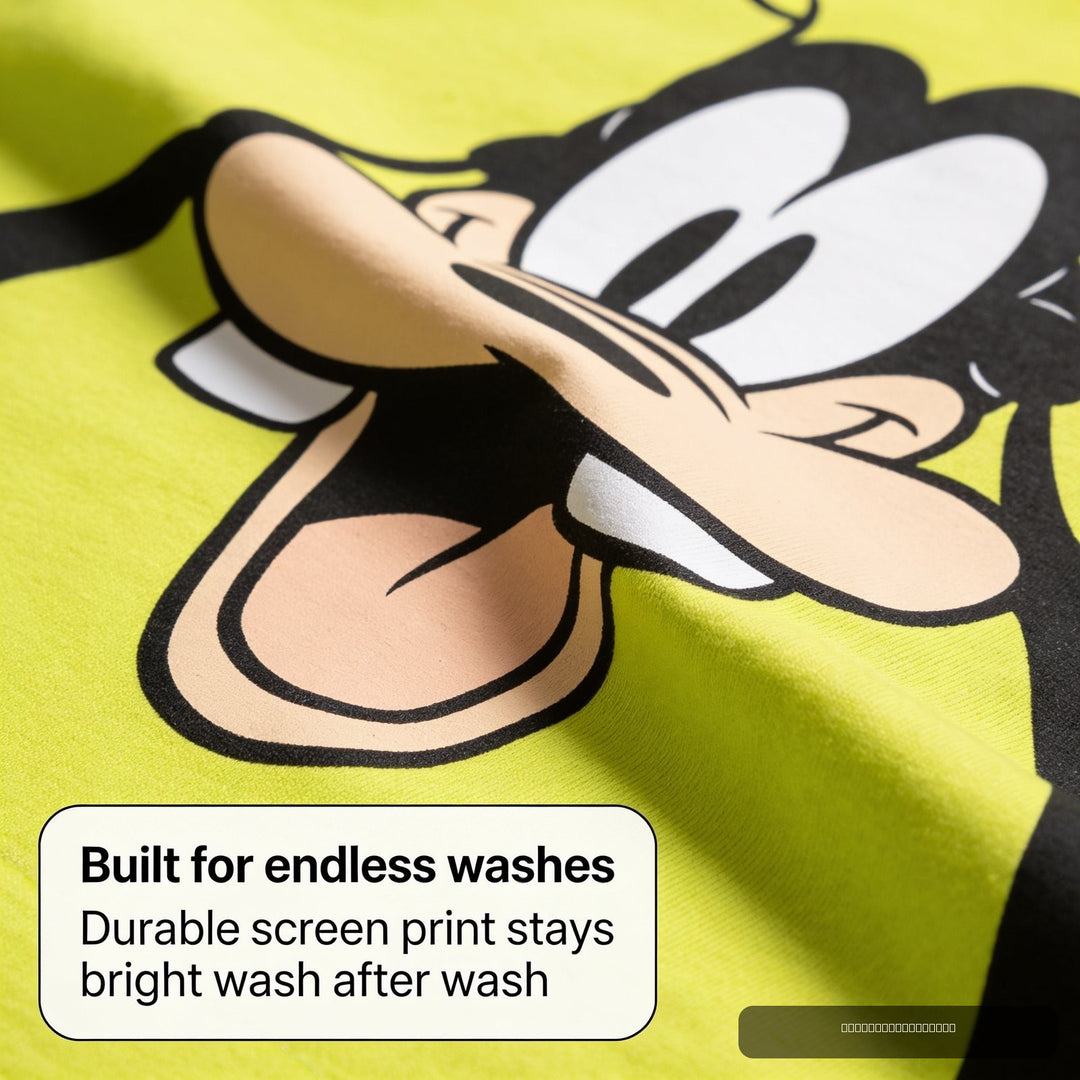 Disney Mickey Mouse Goofy Boys' Short Sleeve Graphic T-Shirt Lime Green