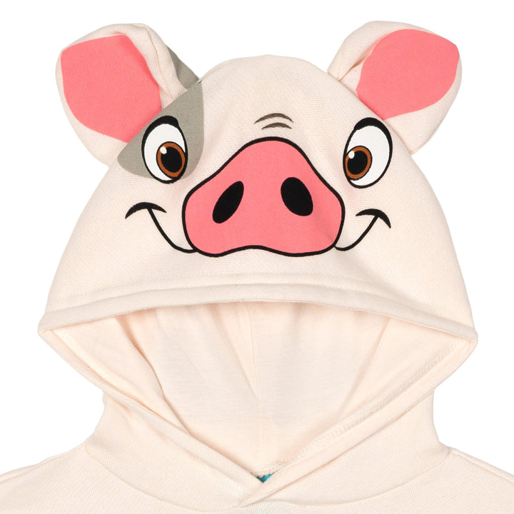 Disney Moana Pua Girls' Cosplay Fleece Pullover Hoodie Off White