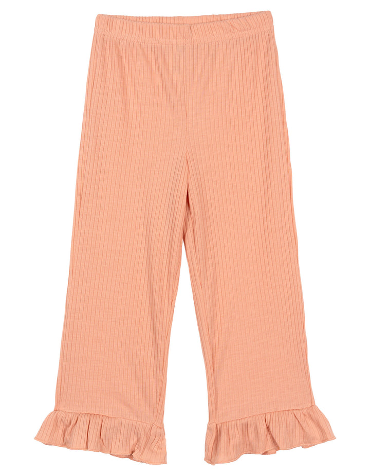 Moana Girls' 2-Piece T-Shirt and Leggings Set Ivory Rib Peach