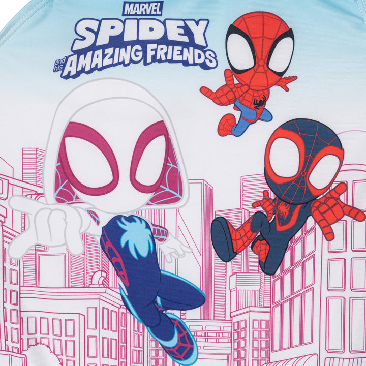 Marvel Spidey and His Amazing Friends Girls' One Piece Swimwear Purple Blue