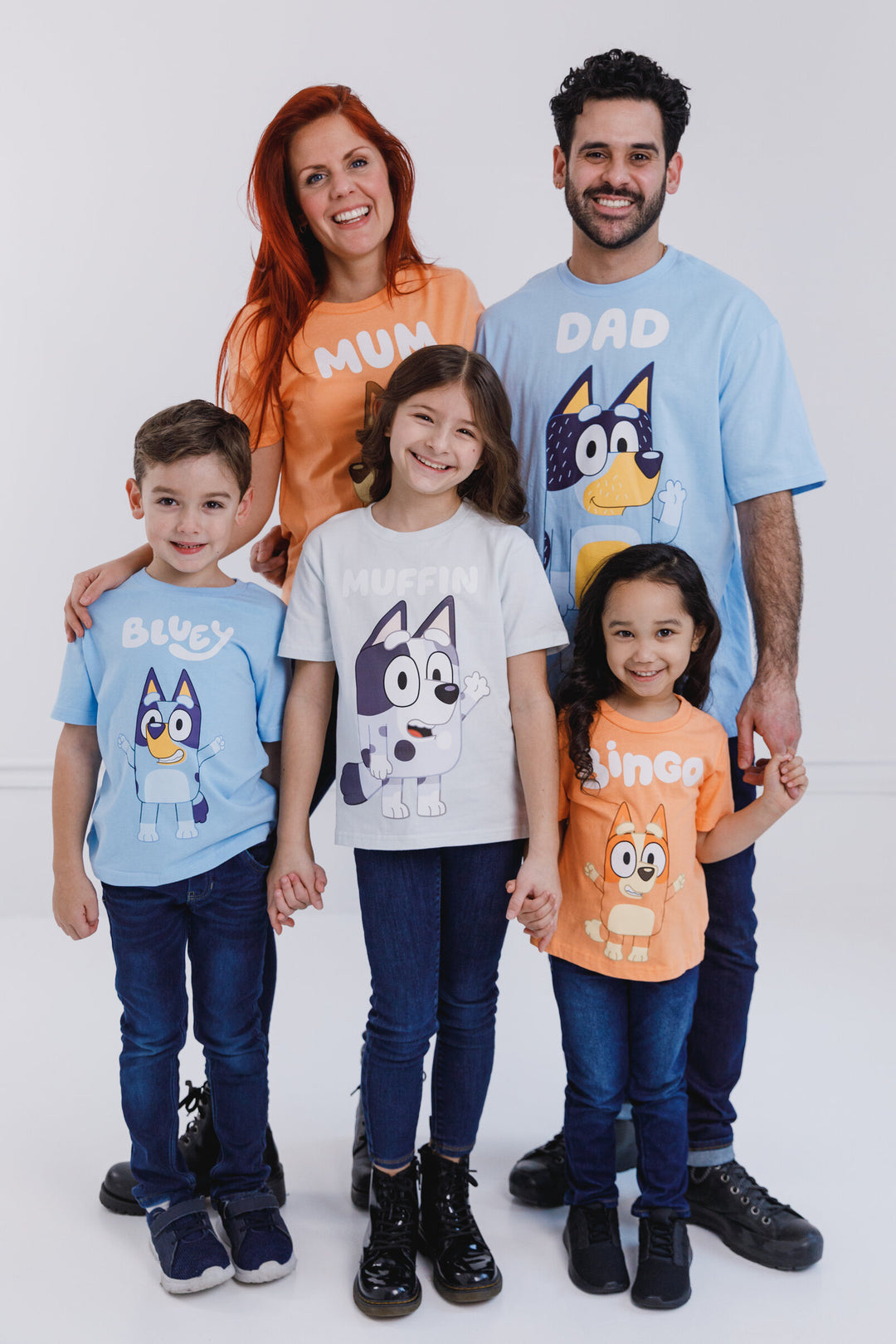 Bluey Matching Family Short Sleeve T-Shirt Bandit Light Blue
