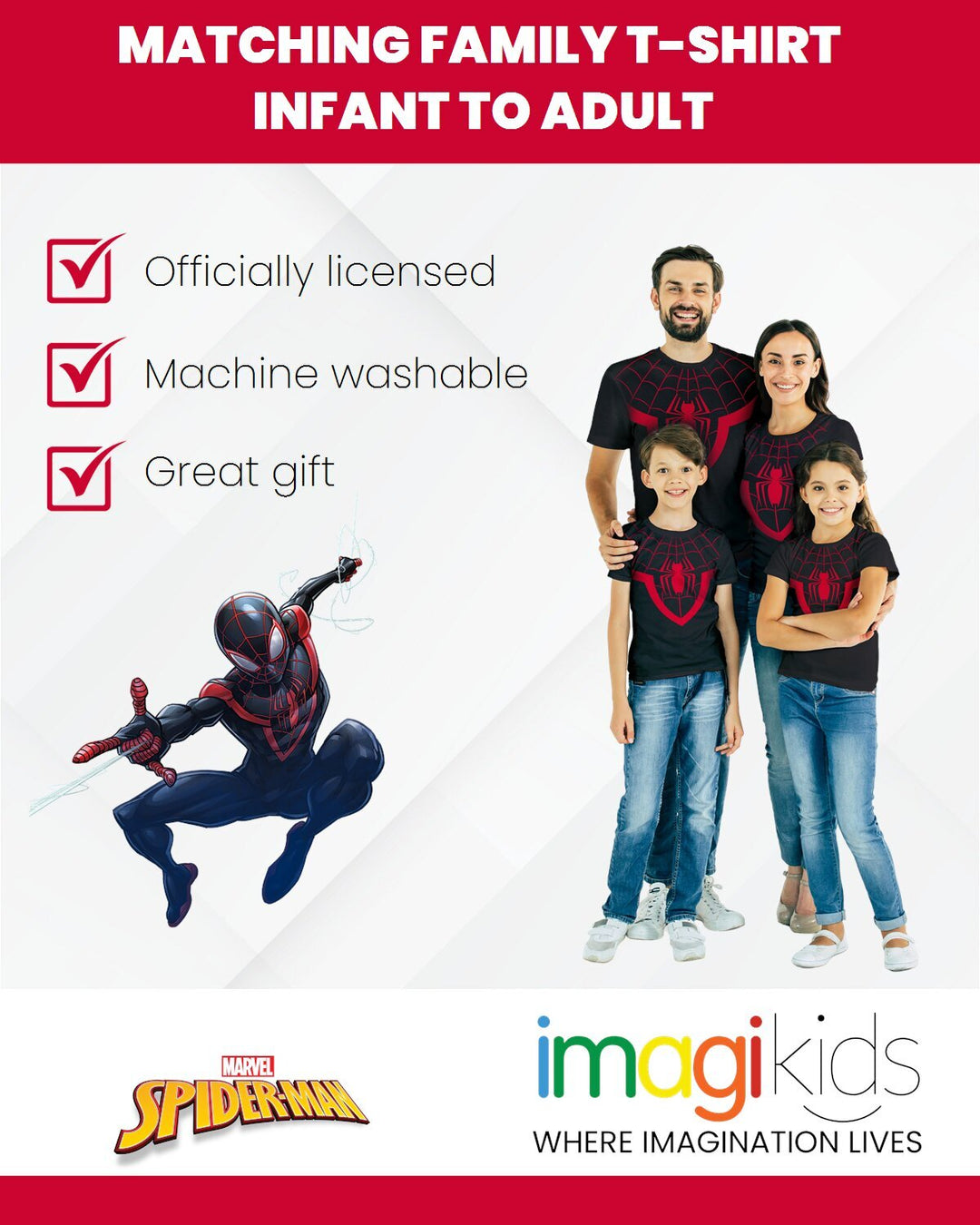 Marvel Spider-Man Cosplay Short Sleeve T-Shirt Classic Black Miles