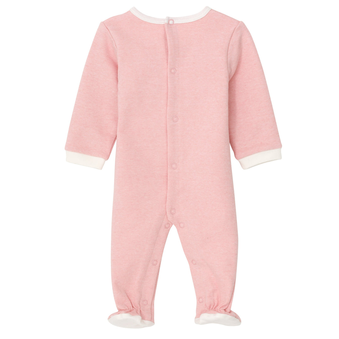 Cozeeme Baby Girls' Footed One Piece Sleep N' Play Pink White Hearts