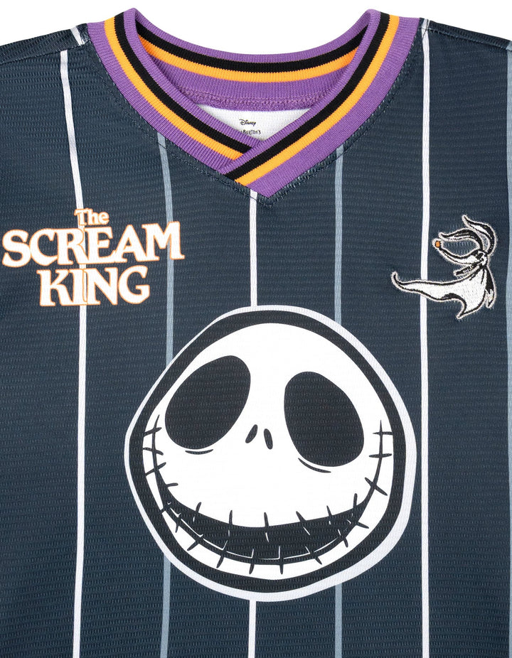 Nightmare Before Christmas Jack Skellington Short Sleeve Soccer Jersey Black
