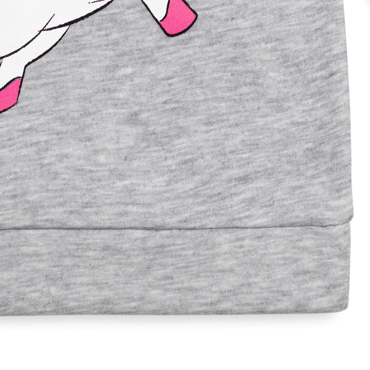 Minnie Mouse Girls' Long Sleeve Pullover Sweatshirt Heather Grey