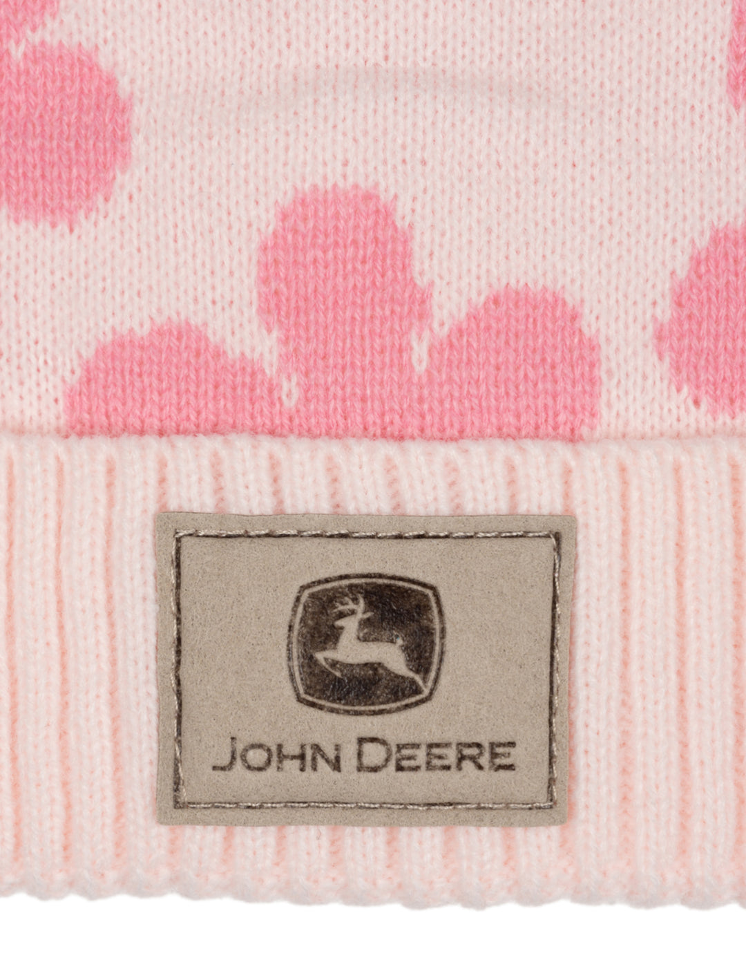 John Deere Toddler Girls' Pom Pom Beanie Hat with Sound Chip Pink Floral Pig