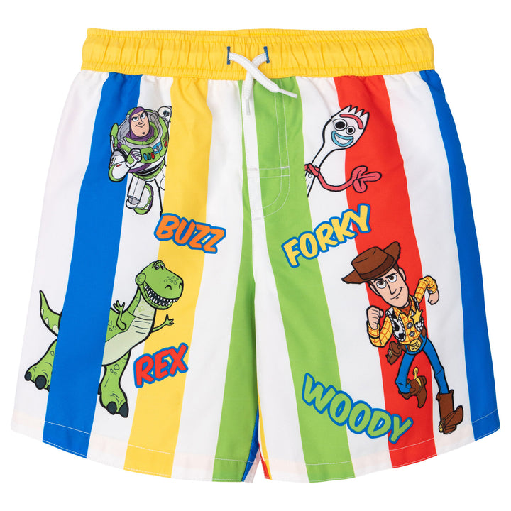 Disney Toy Story 2-Piece Swimwear Rash Guard and Swim Trunks Set Blue Multi