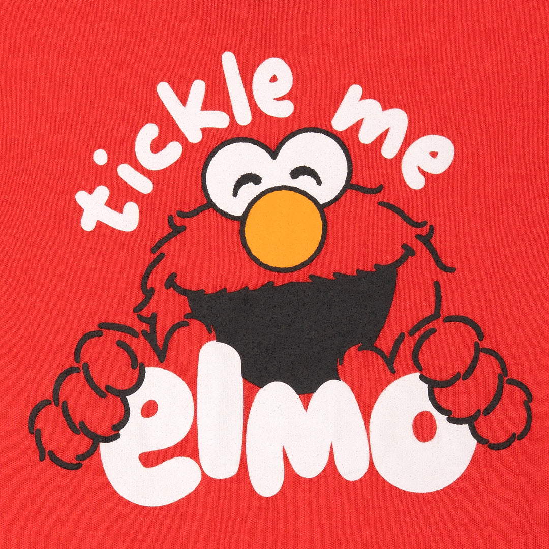 Sesame Street Elmo Baby 3-Piece Bodysuit Pants and Hat Set Red Grey
