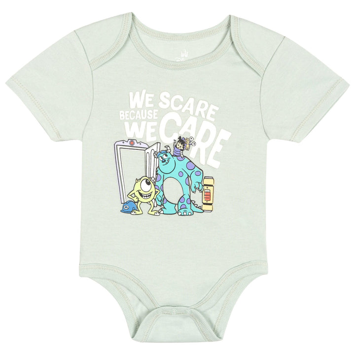 Monsters Inc. Baby 3-Pack Short Sleeve Bodysuits Mint Blue Inc