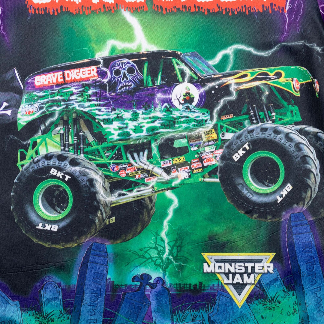 Monster Jam Matching Family Athletic Short Sleeve T-Shirt Grave Digger Purple