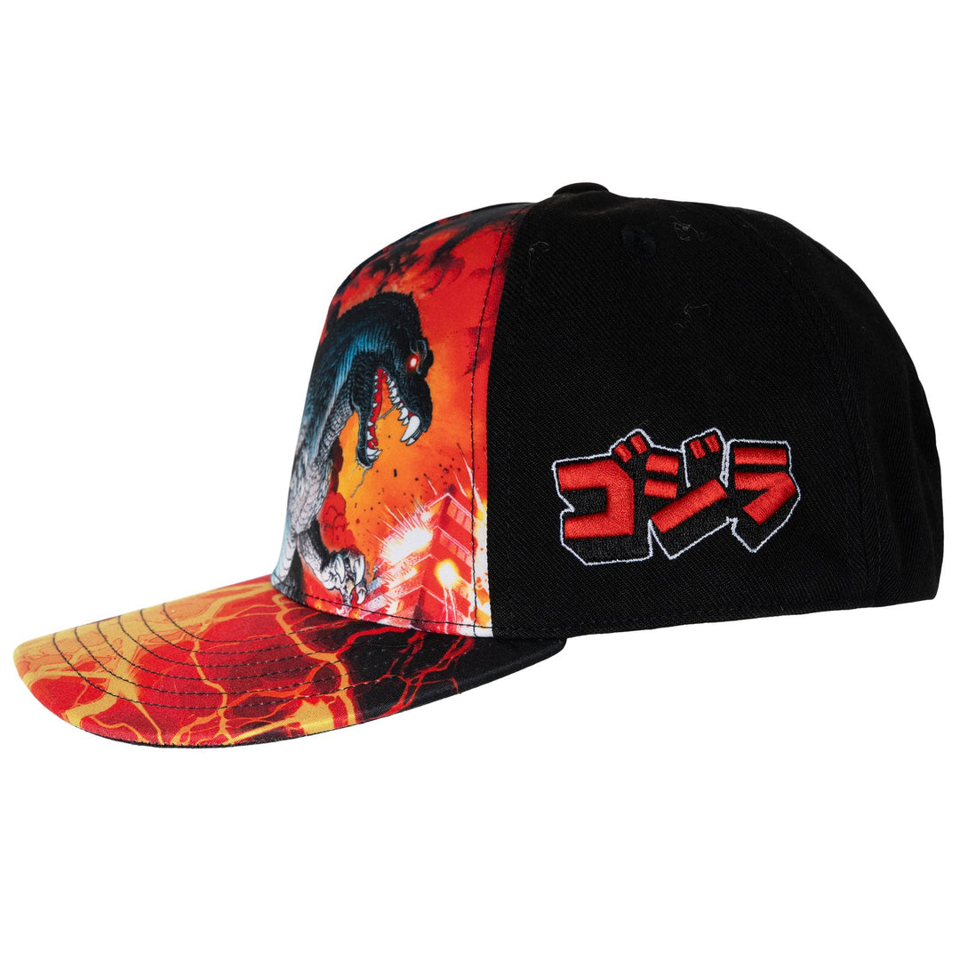Godzilla Men's Snapback Baseball Cap Fire Red