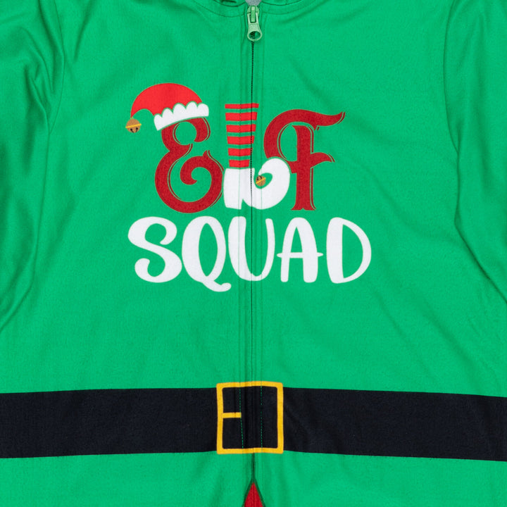 Dreamwave Elf Boys' Fleece Hooded One Piece Pajamas Green Red