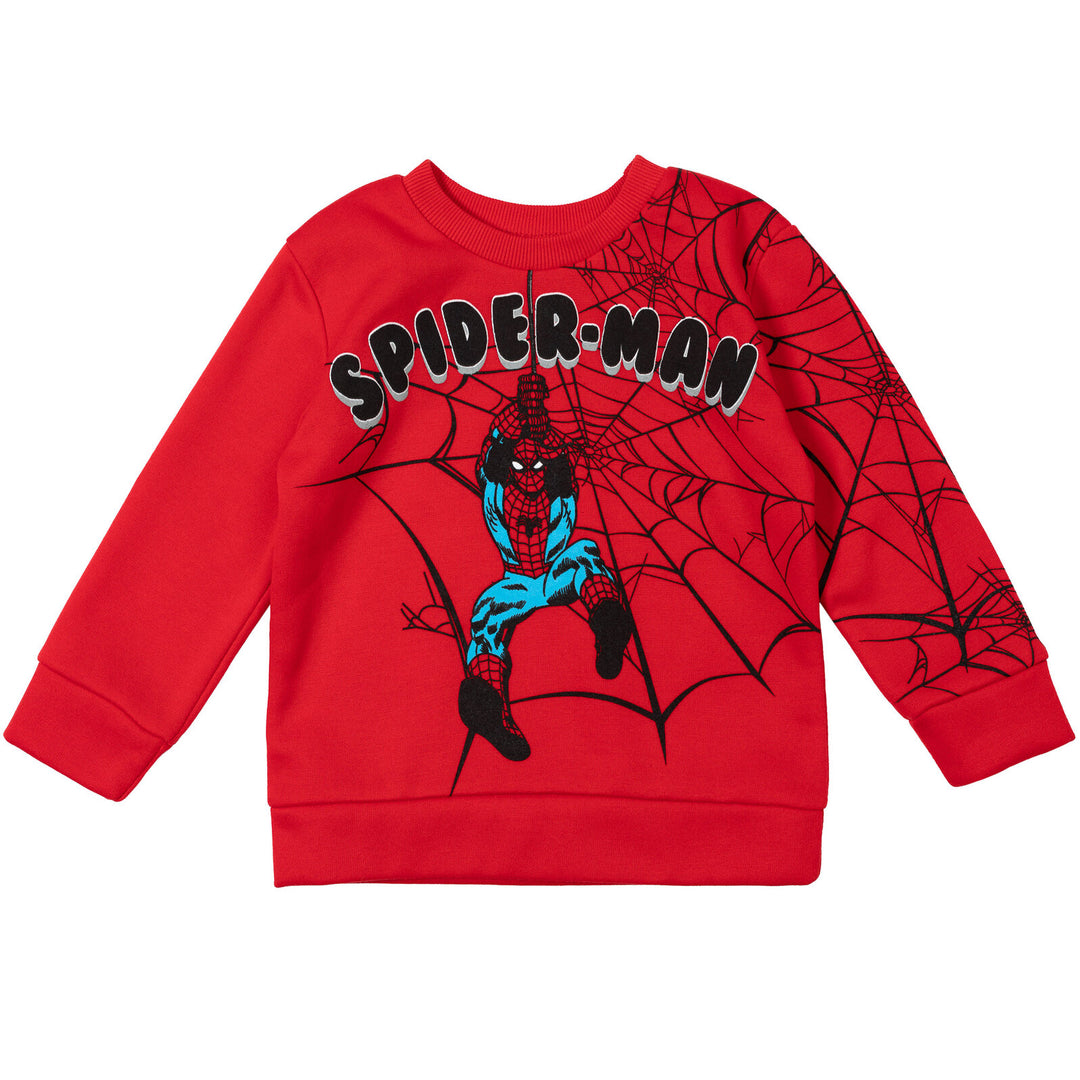 Marvel Spider-Man Boys' Fleece Sweatshirt and Joggers Set Black Red
