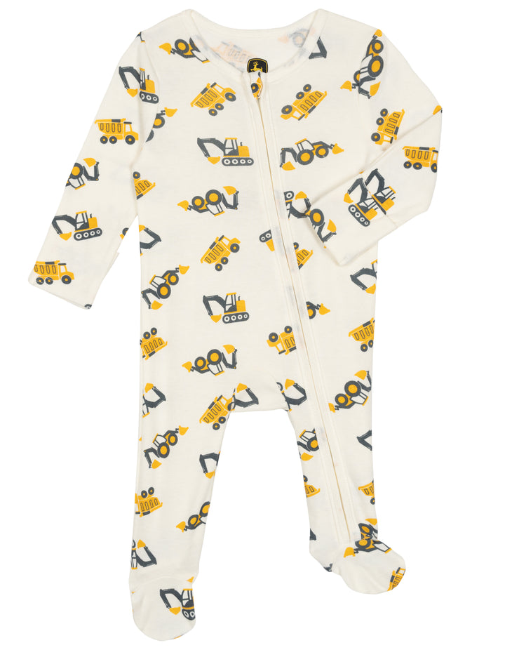 John Deere Baby Boys' One Piece Footed Sleep N' Play Tusk Excavators