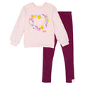Hello Kitty Girls' Fleece 2-Piece Sweatshirt and Leggings Set Pink Plum
