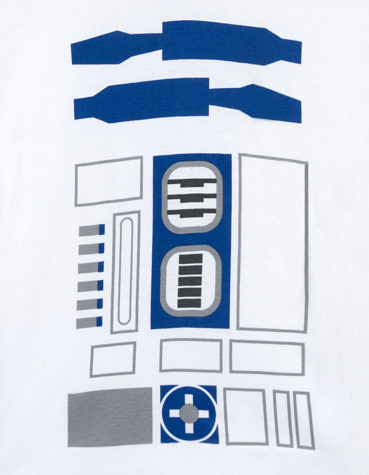 Star Wars Boys' Cosplay Hooded T-Shirt R2D2 White Blue