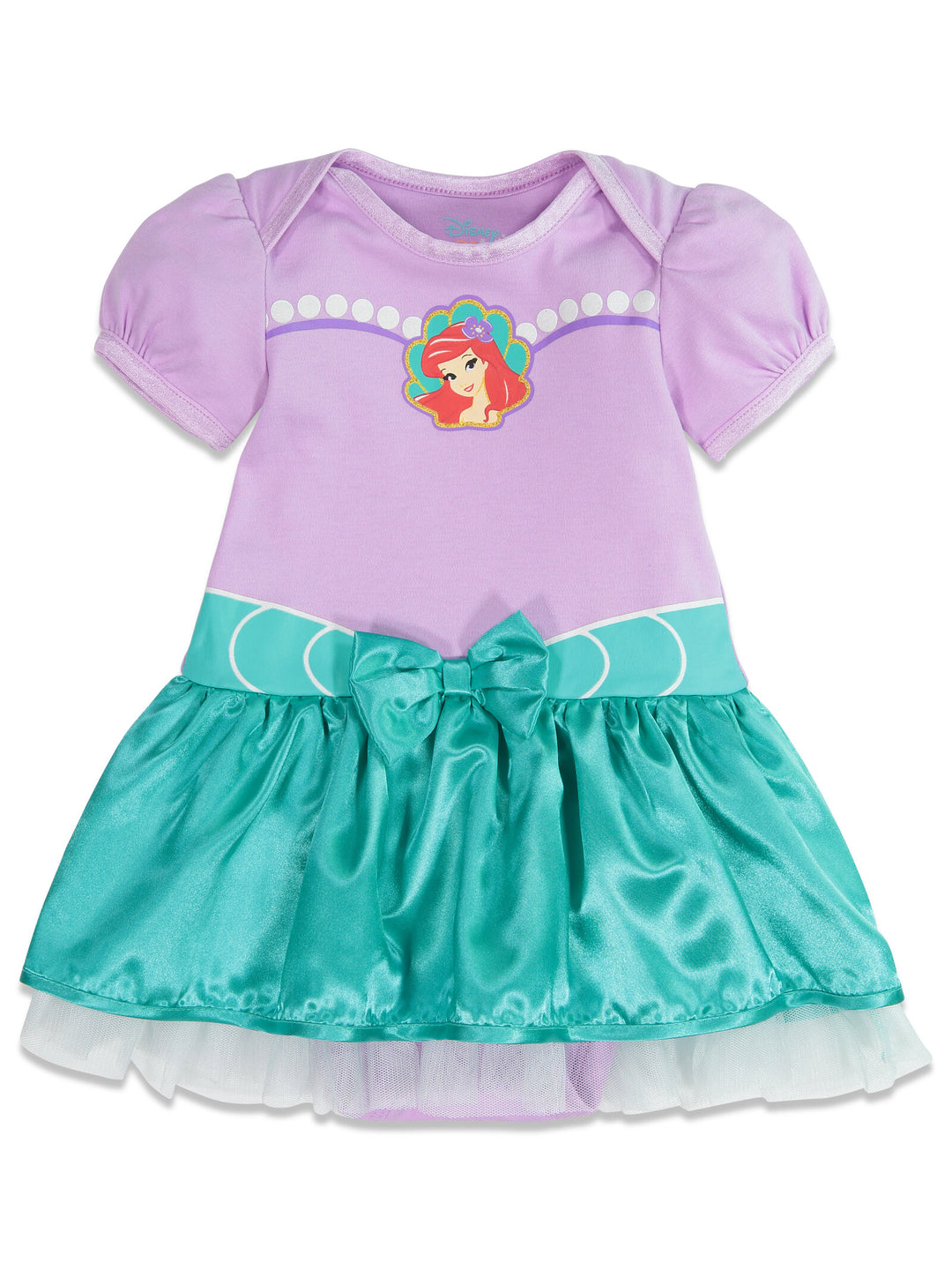 Disney The Little Mermaid Princess Ariel 2-Piece Bodysuit Set Lavender Teal