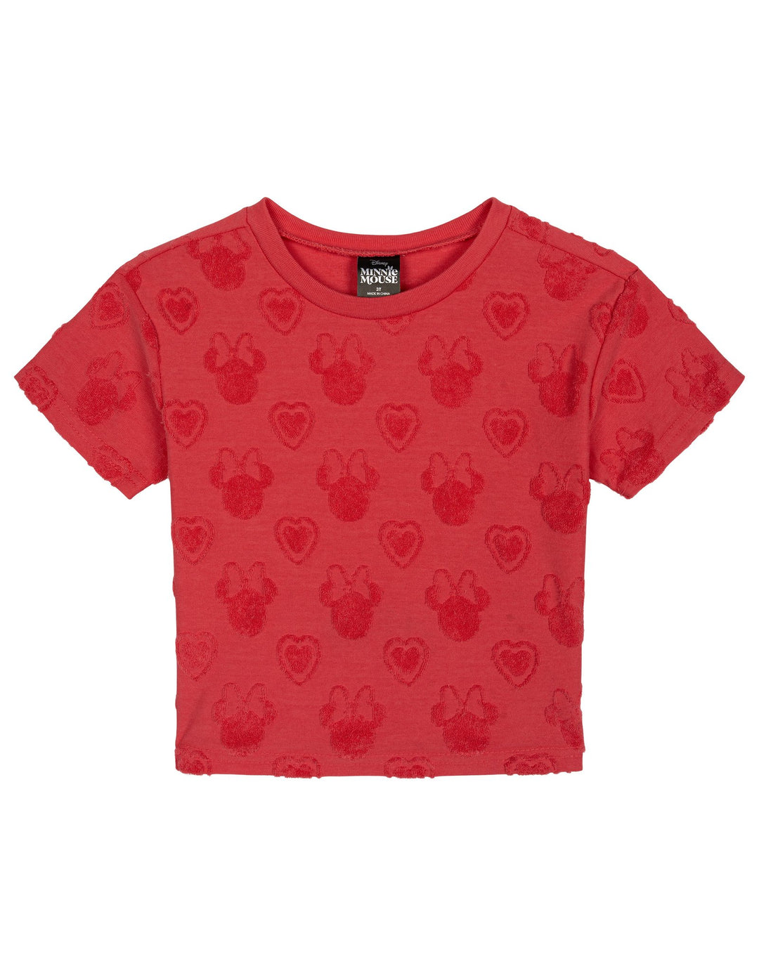 Minnie Mouse Girls' Loop Terry T-Shirt and Shorts Set Hearts Red