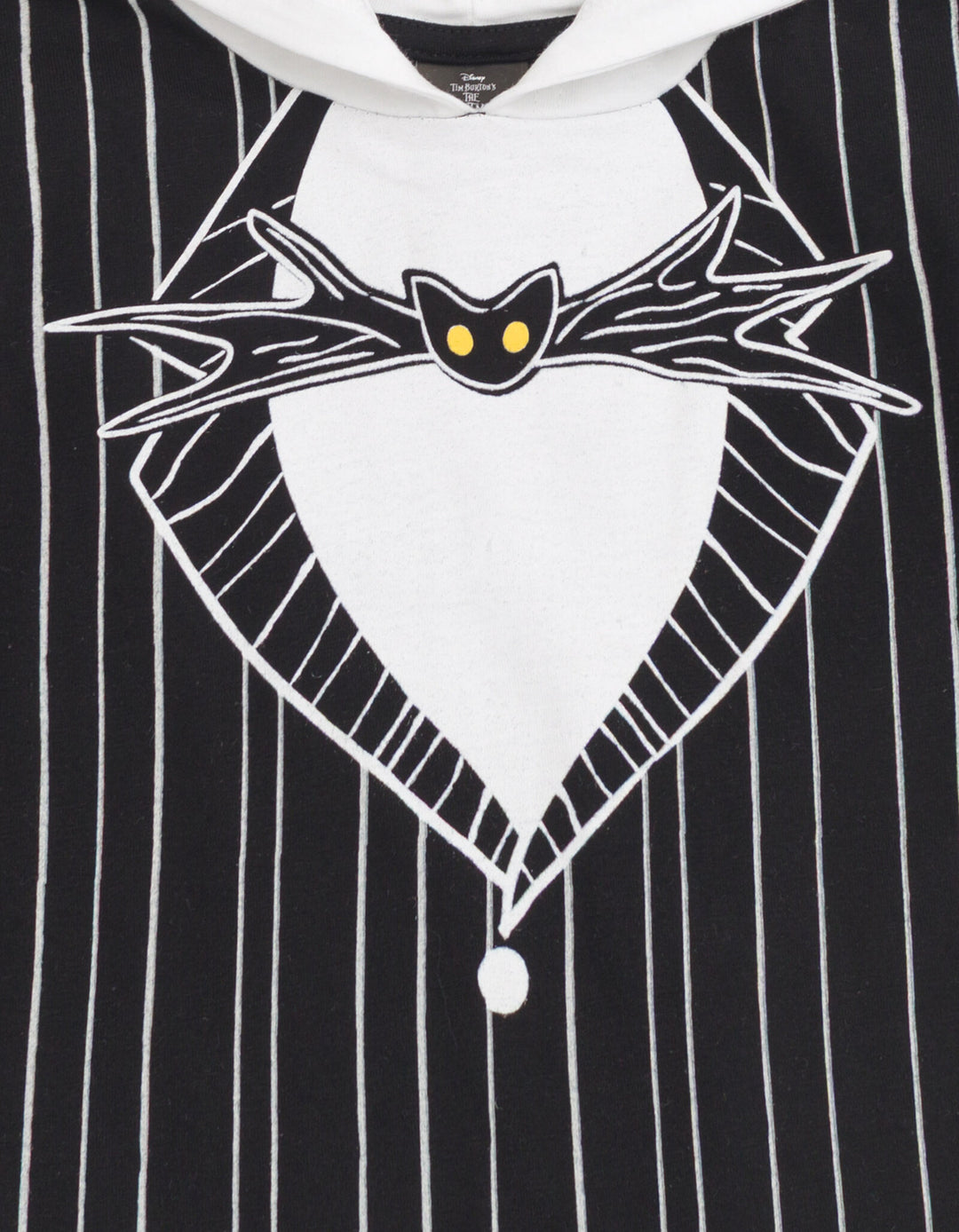 Nightmare Before Christmas Jack Skellington Women's Cosplay Short Sleeve Hooded T-Shirt Black