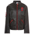 Marvel Spider-Man Boys' Zip-Up Leather Jacket Black Red