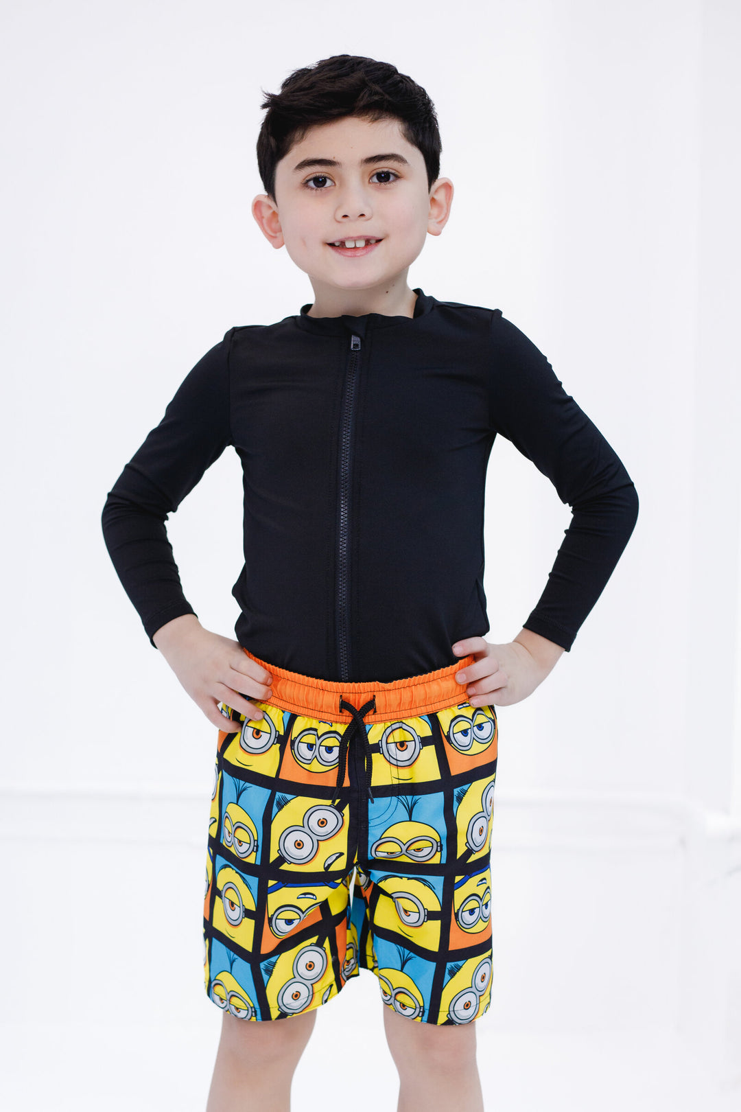Minions Boys' Swimwear Swim Trunks Blue Orange Yellow