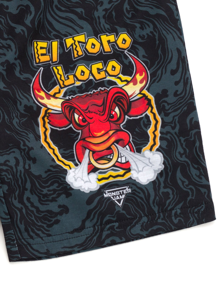 Monster Jam El Toro Loco Boys' 2-Piece Pajama Tee and Shorts Set Orange