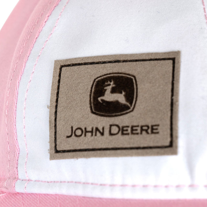 John Deere Baby Girls' Cotton Twill Baseball Cap Pink White