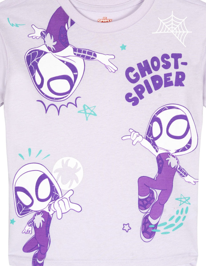 Marvel Spidey and His Amazing Friends 2-Pack Short Sleeve T-Shirts Lavender Pink