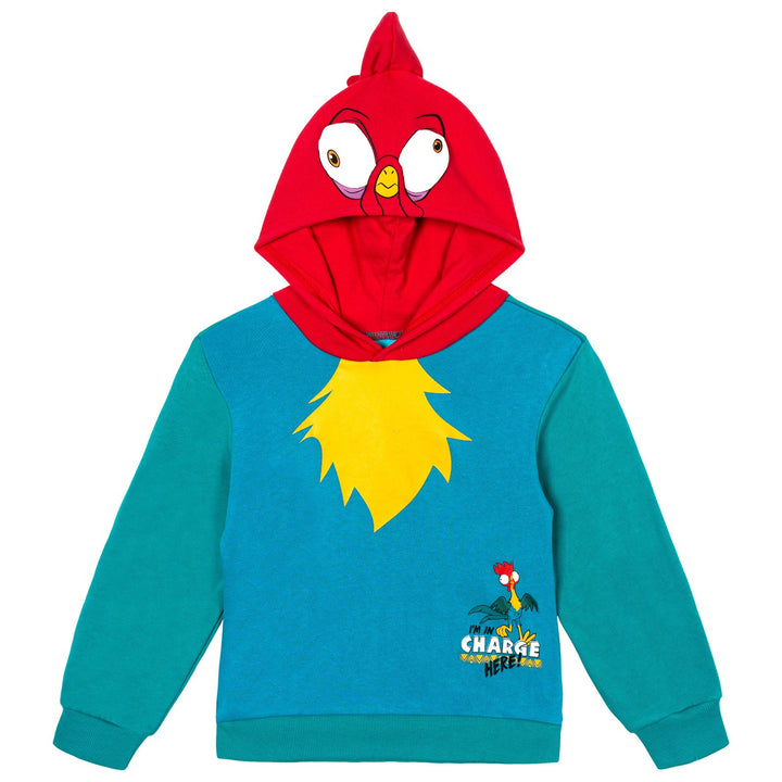 Moana Heihei Women's Cosplay Fleece Pullover Hoodie Hei Hei Teal Green