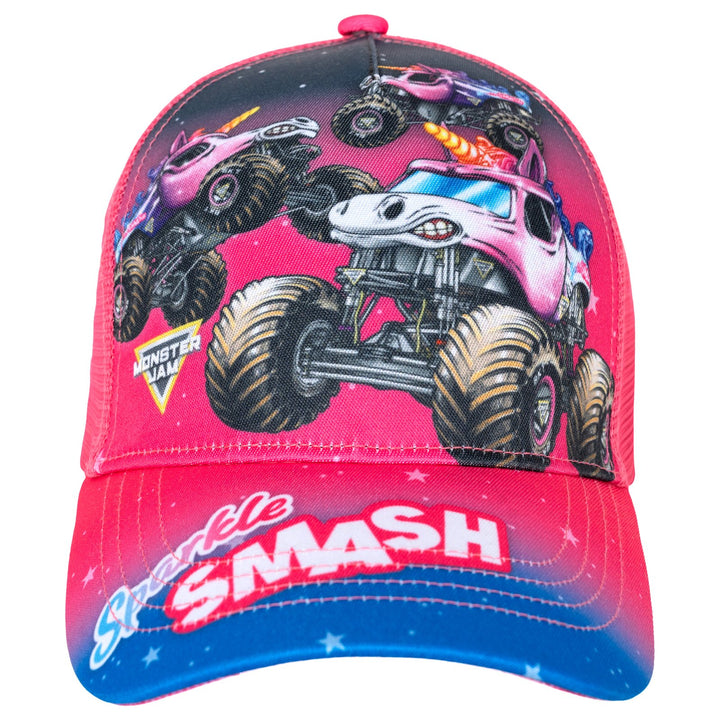 Monster Jam Sparkle Smash Women's Strapback Baseball Cap Magenta