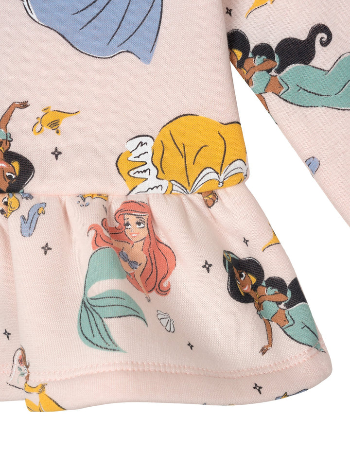 Disney Princess Girls' Fleece Sweatshirt and Pants Set Mauve Pink