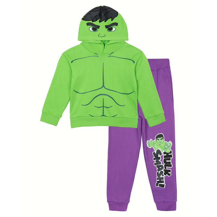 Marvel Spidey and His Amazing Friends The Hulk Hoodie and Pants Set Smash Green