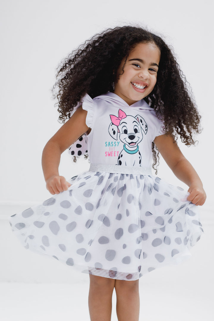 Disney 101 Dalmatians Penny Girls' Cosplay Hooded Dress White Black