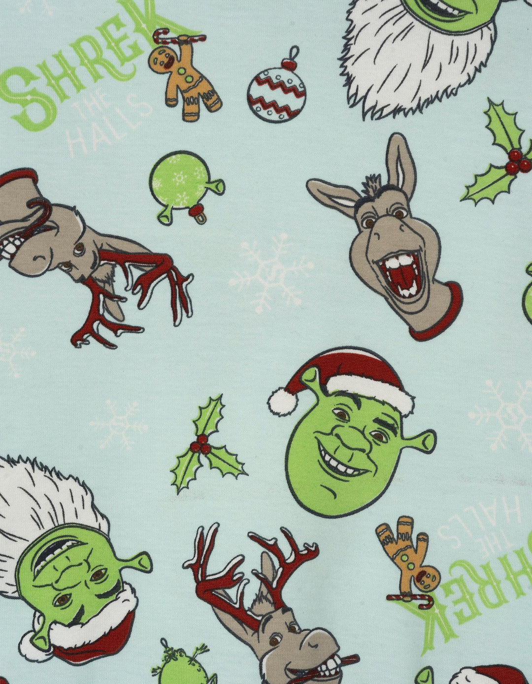 Shrek Adult Men or Women Holiday Fleece Pullover Sweatshirt Sky Blue Donkey