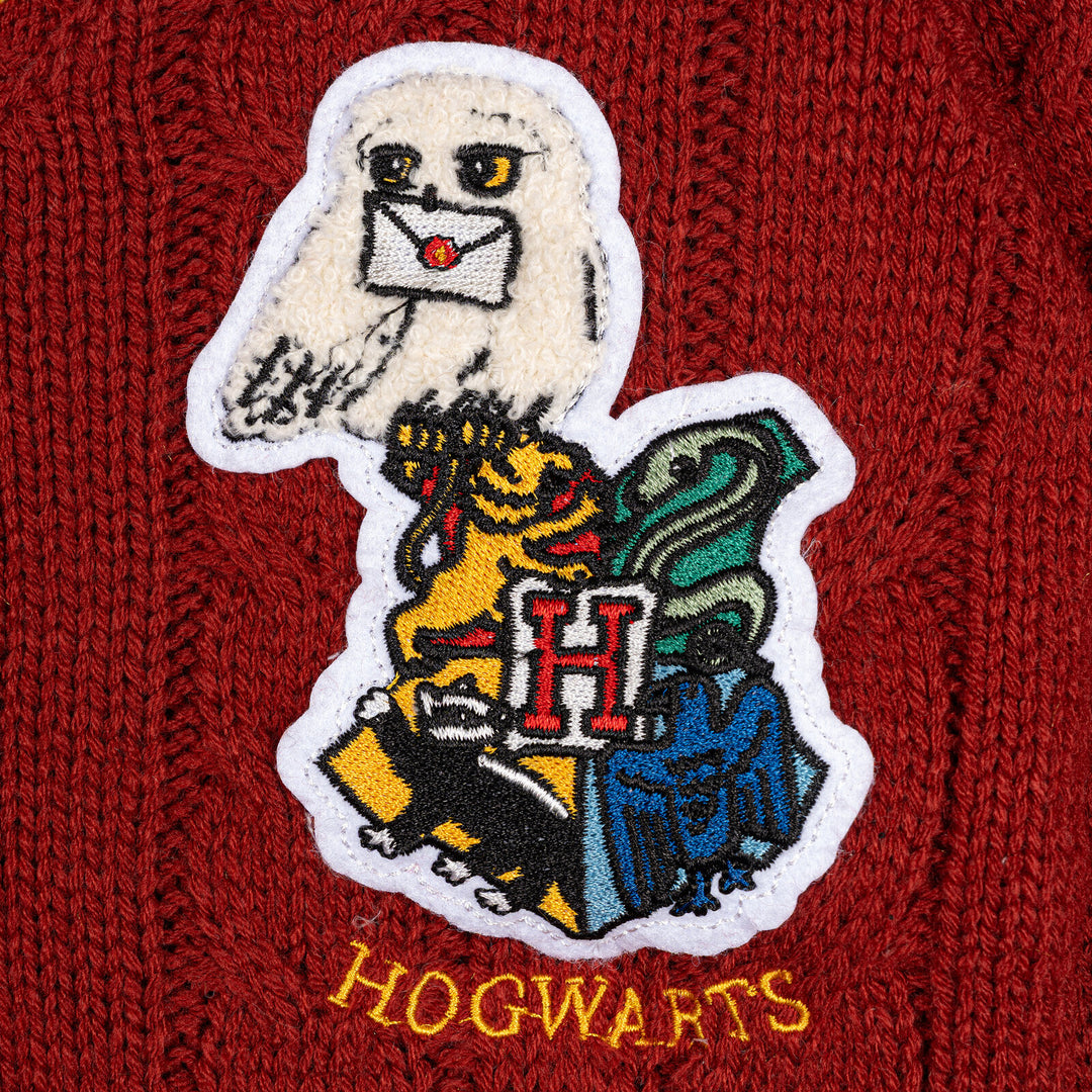 Harry Potter Hedwig Girls' Cardigan Sweater Maroon