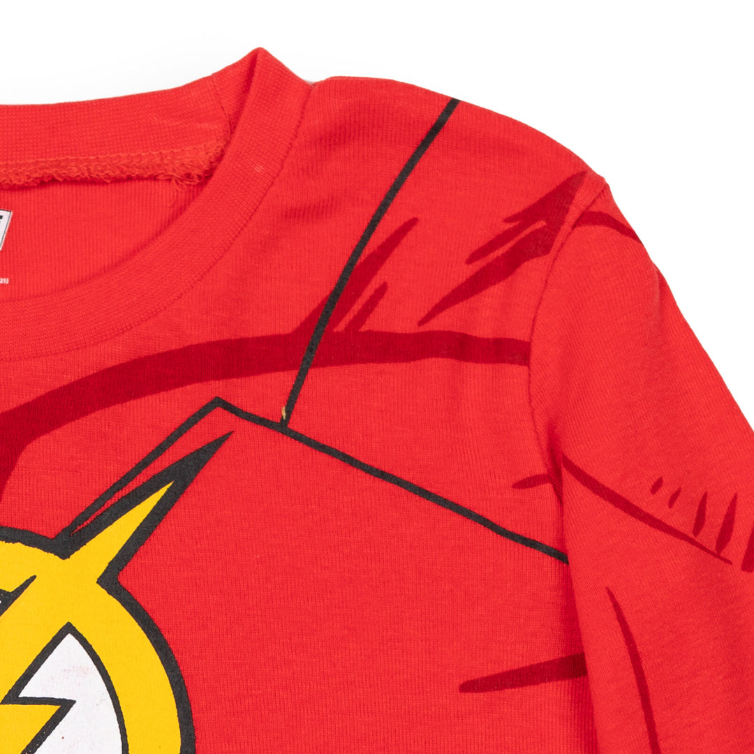 DC Comics Justice League Boys' 2-Piece Long Sleeve Pajama Set The Flash Red