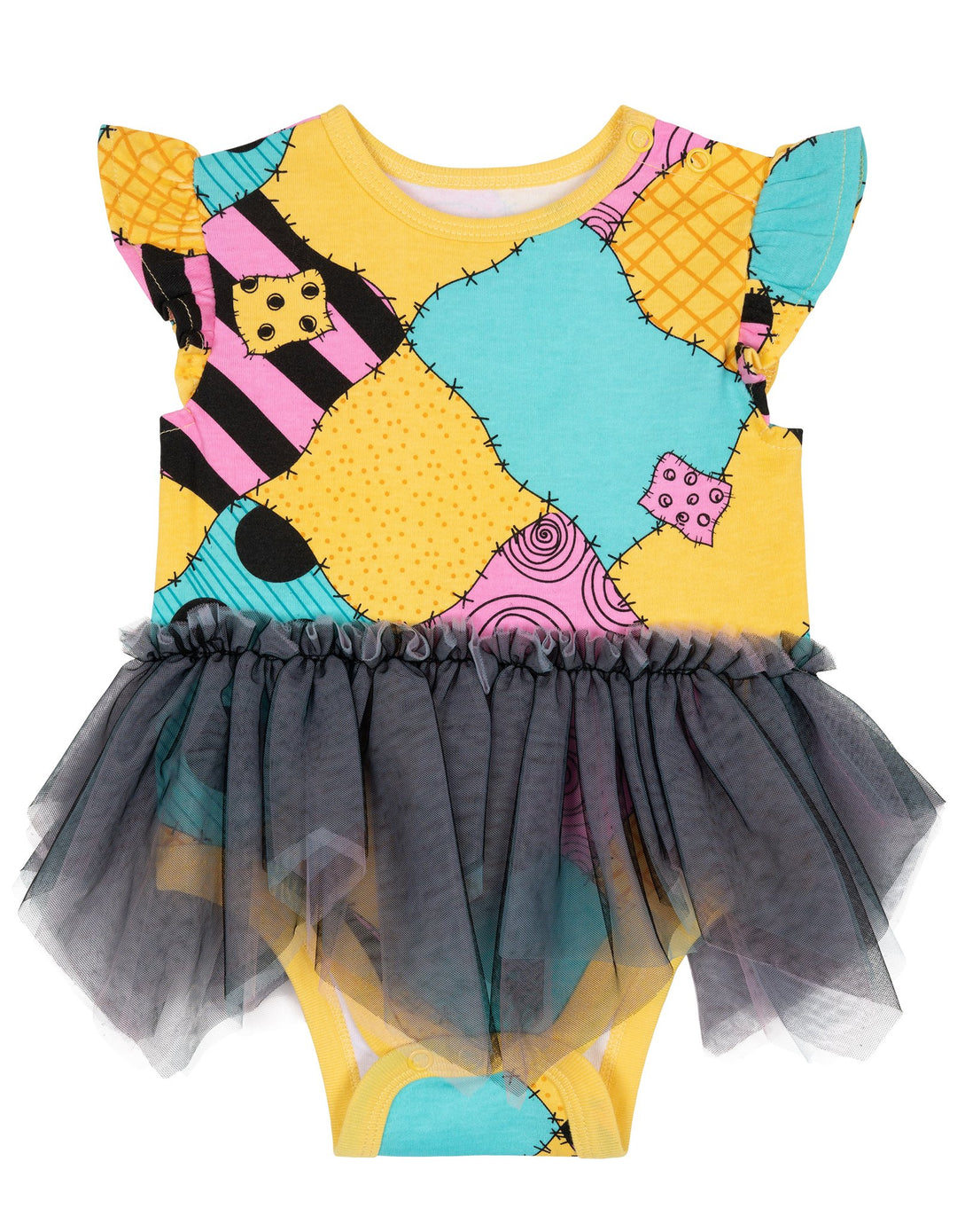 Nightmare Before Christmas Sally Cosplay Dress and Headband Set Red Patchwork