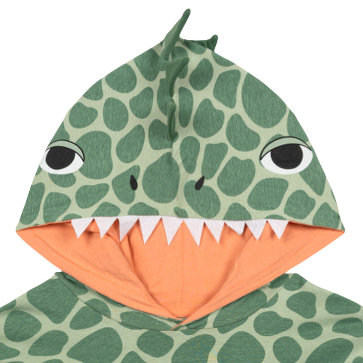 imagikids Adult Men or Women Cosplay Hooded T-Shirt Reptile Green Coral
