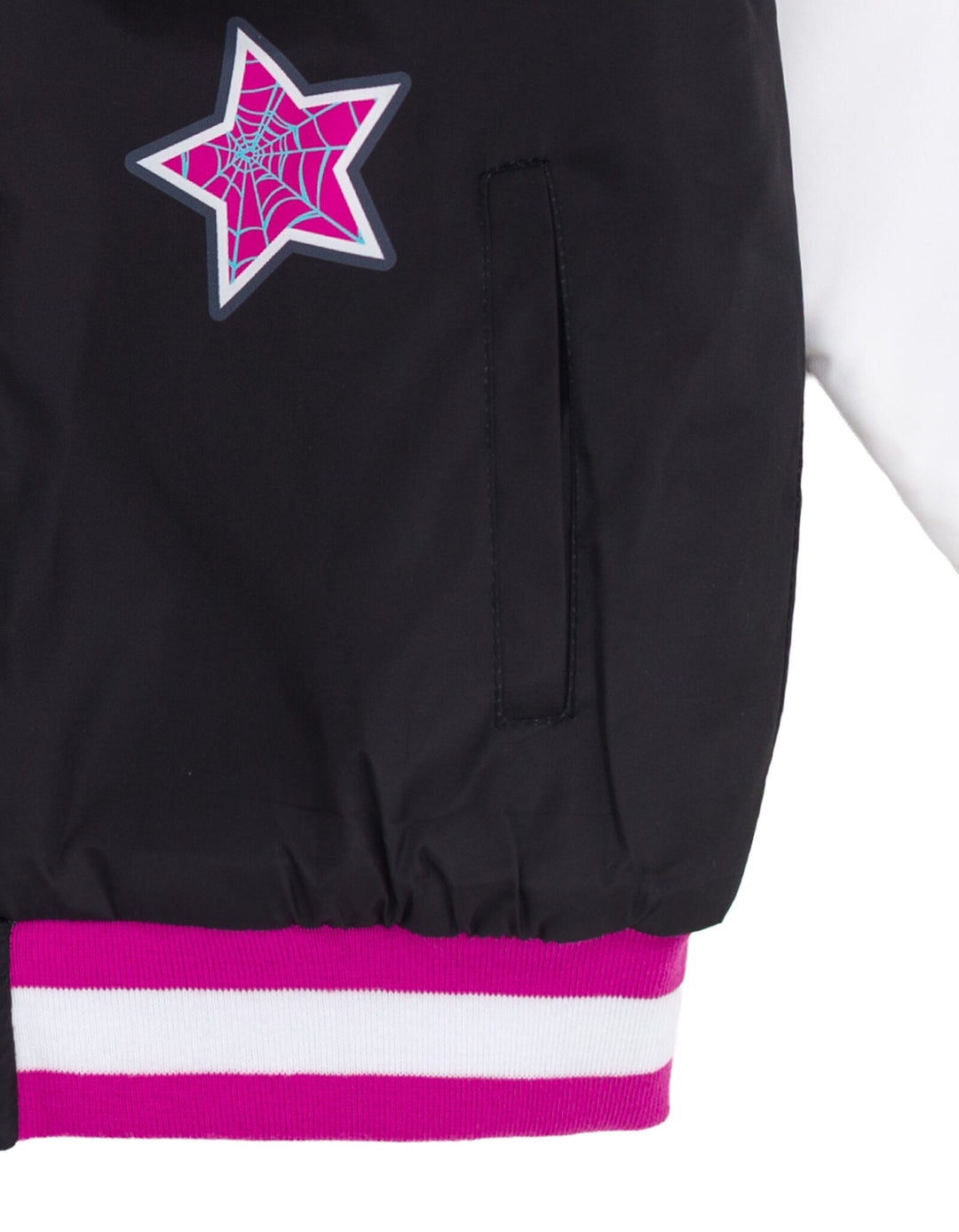 Marvel Spider-Verse Spider-Gwen Girls' Cosplay Bomber Jacket Black Ghost
