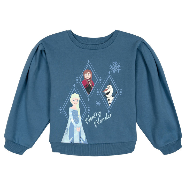 Frozen Girls' Fleece Sweatshirt and Pants Set Snowflake Blue