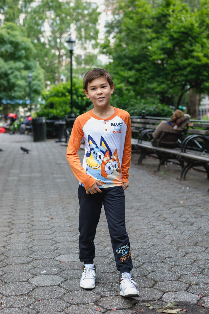 Bluey Boys' 2-Piece Tee and Pants Set Bingo Orange