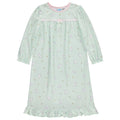 Dreamwave Girls' Long Sleeve Pajama Nightgown Mint Bunny Print